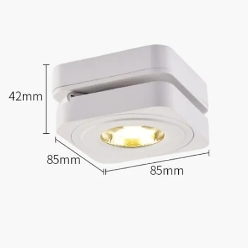 Copebul Modern Adjustable Square Ceiling Light Spotlight, Black/White