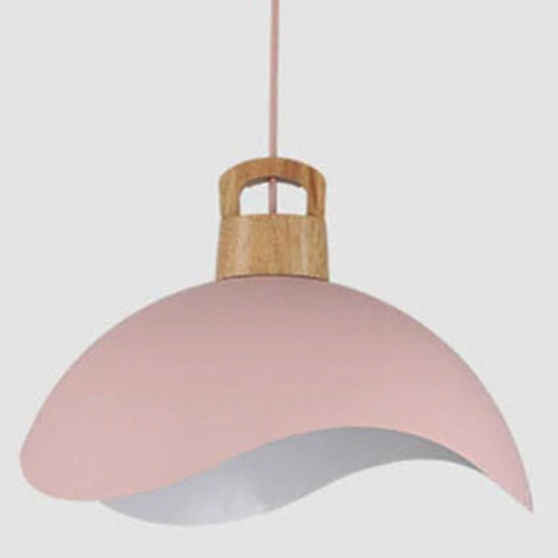 Hobokik Colorful Shade Single Pendant Lights, Wood & Metal