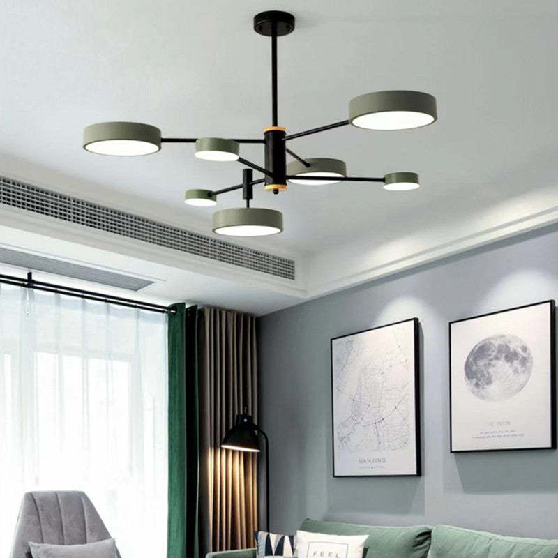 Gativun Pendant Light LED, Metal & Wood, Grey/White/Gold