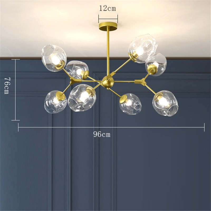 Pobibem Modern Bubble Metal Pendant Light, Black/Gold
