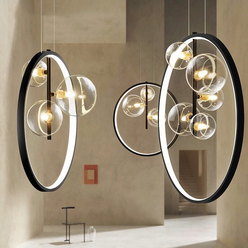 Nidibam Nordic Glass Bubbles LED Modern Pendant Light for Dining Room