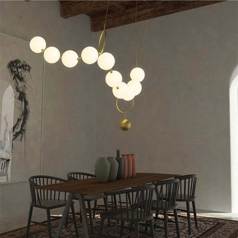 Sabopam Postmodern Loft Ball Pendant Lamp Creative Necklace Design