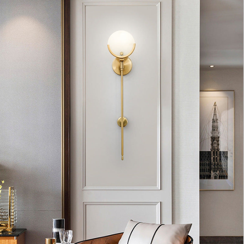 Ludotet Modern Ball Metal/Dolomite LED Wall Lamp, Gold