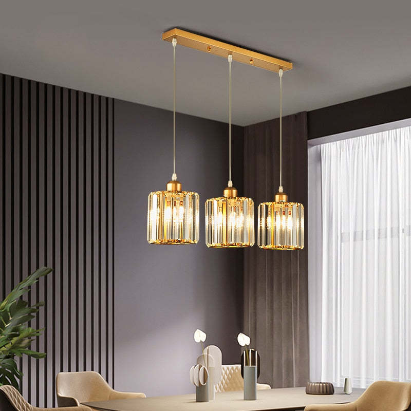 Maruvo Pendant Light Modern Cluster Cylinder Glass-Neutral Decor