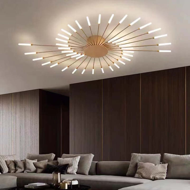 Kovon Flush-Mount Ceiling Light Fireworks, Black/Gold-Neutral Decor