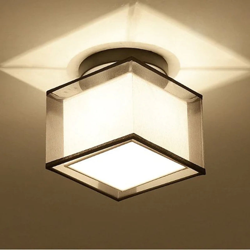 Febetar Modern Metal & Fabric Flush Mount Ceiling Light, 2 Style