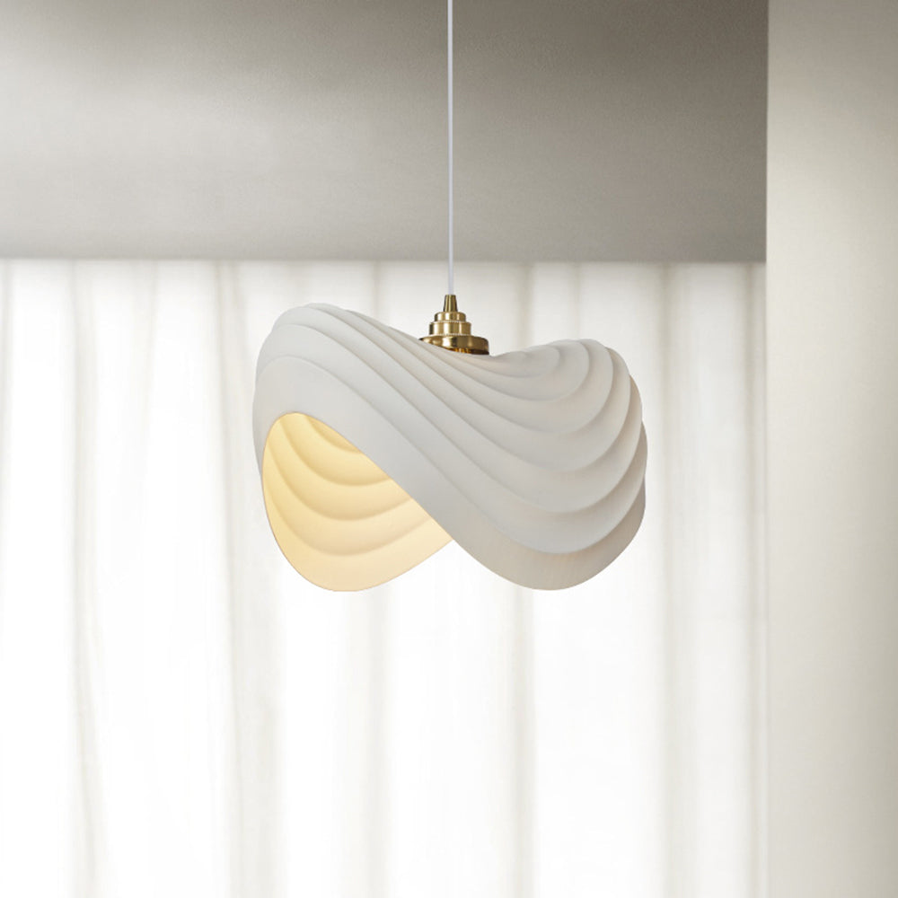 Civagak Wabi-Sabi Minimalisme Ripple Pendant Light, Resin&Metal