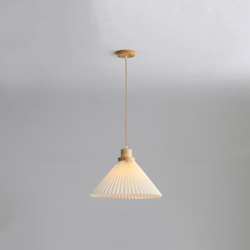 Kebined Pendant Light Umbrella Shape Art, Wood, White, Bedroom