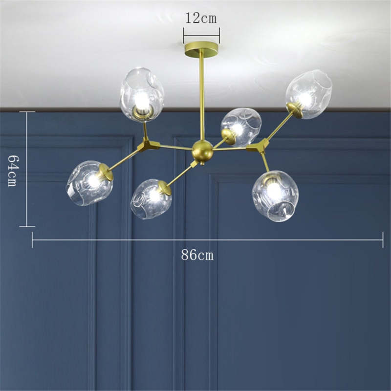 Pobibem Modern Bubble Metal Pendant Light, Black/Gold