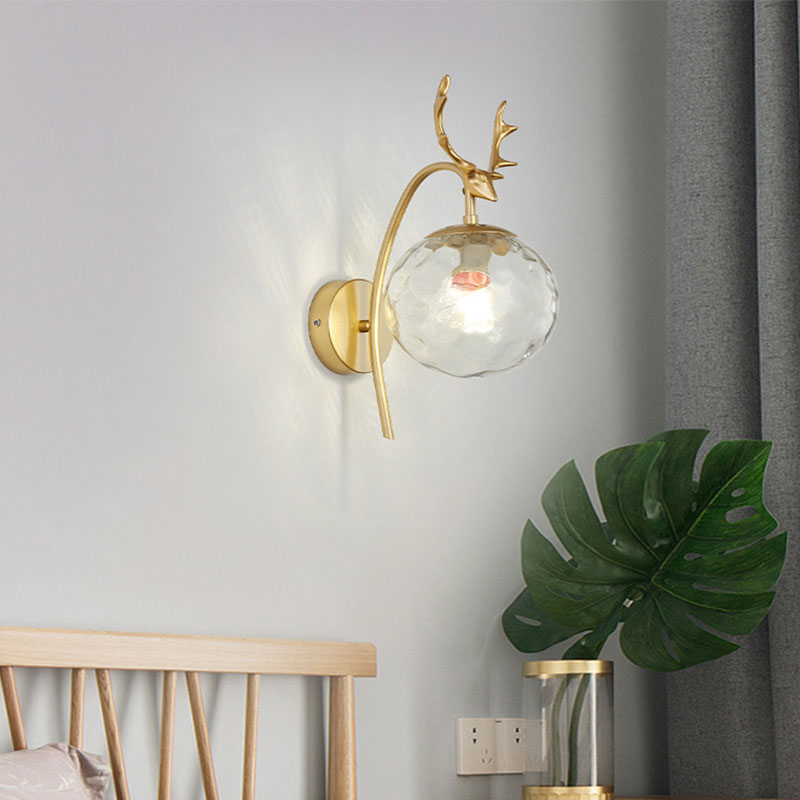 Duruson Modern Art-Deco Deer Bedside Wall Lamp, Black/Gold