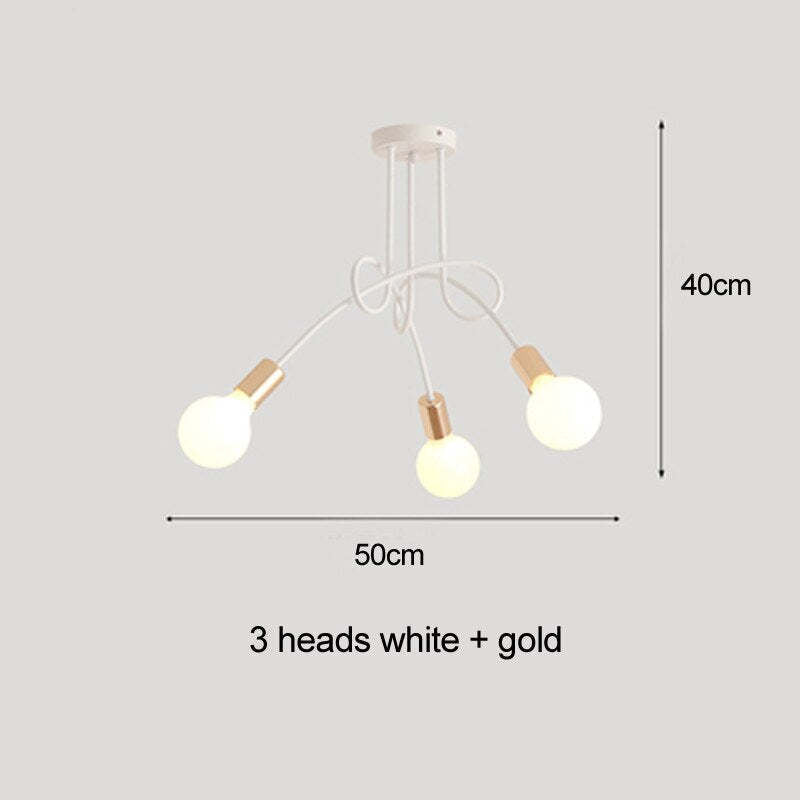 Lopumit Modern Linear Curve Metal Ceiling Light, Dining Room/Living Room