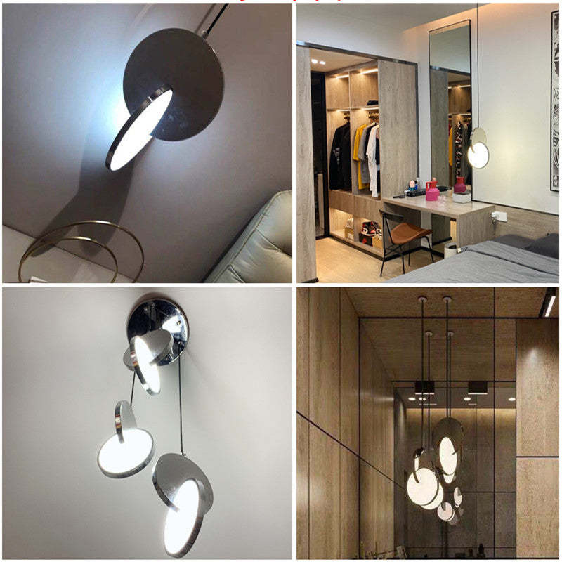 Ceripis Pendant Light, Disc, Gold/Silver