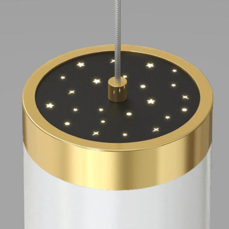 Zovunam Modern Metal Starry Pendant Light, Black/White/Gold