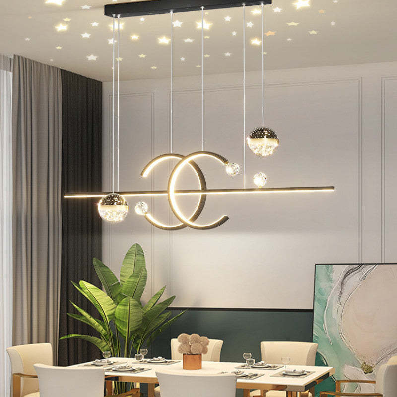 Tosidel Pendant Light Double-C, Gold/Black Starry-sky