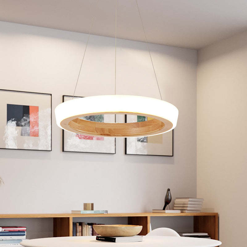 Bosegam Modern Ring Wood Pendant Light