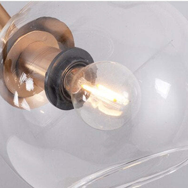 Copates Modern Glass Globe Bubble Pendant Light Black/Gold