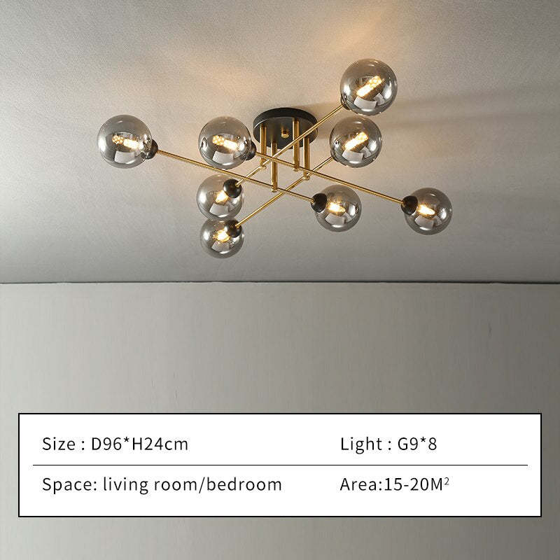Zovokil Industrial Glass Globe Chandelier LED, 6 Style
