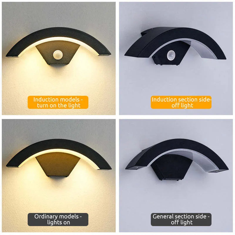 Alvyn Wall Lamp Nordic Arc Waterproof LED Outdoor Black-Neutral Decor