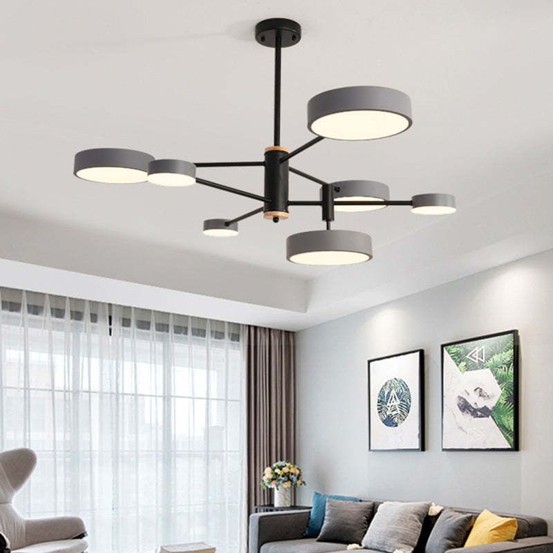 Gativun Pendant Light LED, Metal & Wood, Grey/White/Gold