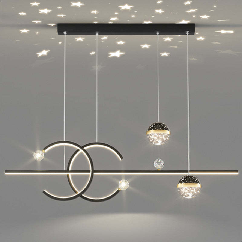 Dulikun Luxury Globe Metal/Glass Pendant Light, Black/Gold