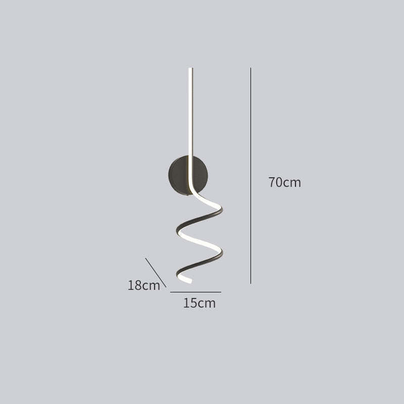 Kipenan Modern LED Art Interior Wall Light Spiral, Black & White