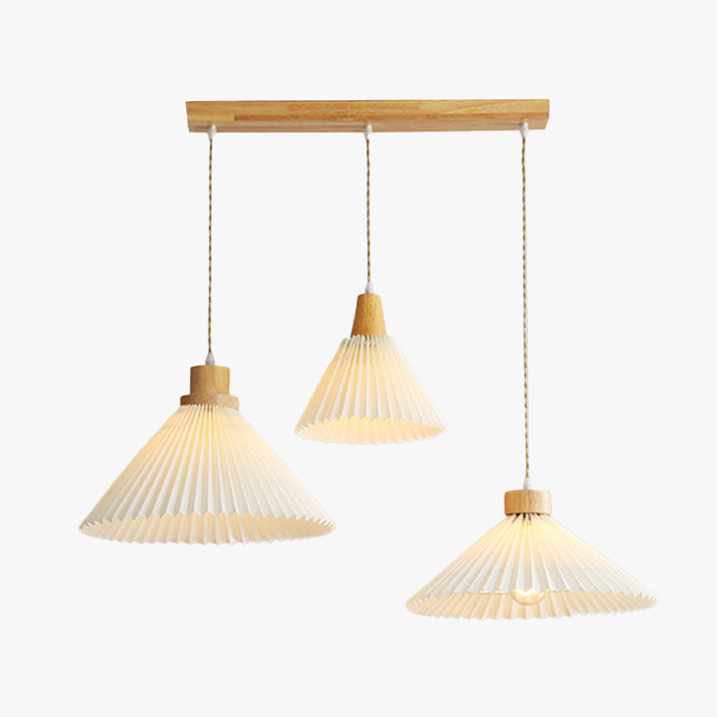 Kebined Pendant Light Umbrella Shape Art, Wood, White, Bedroom