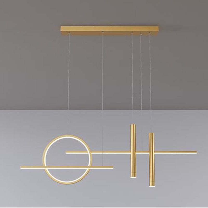 Madobus Minimalism Led Pendant Light, Irregular Ring, Black/Glod