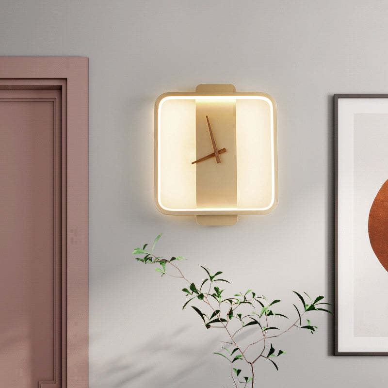 Cukiper Cukiper Square Clock Metal & Wall Lamp, Gold