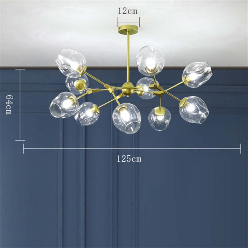 Pobibem Modern Bubble Metal Pendant Light, Black/Gold