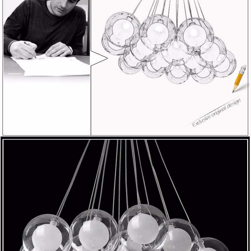 Cedevor Modern Bubble Pendant Light, 5 Style