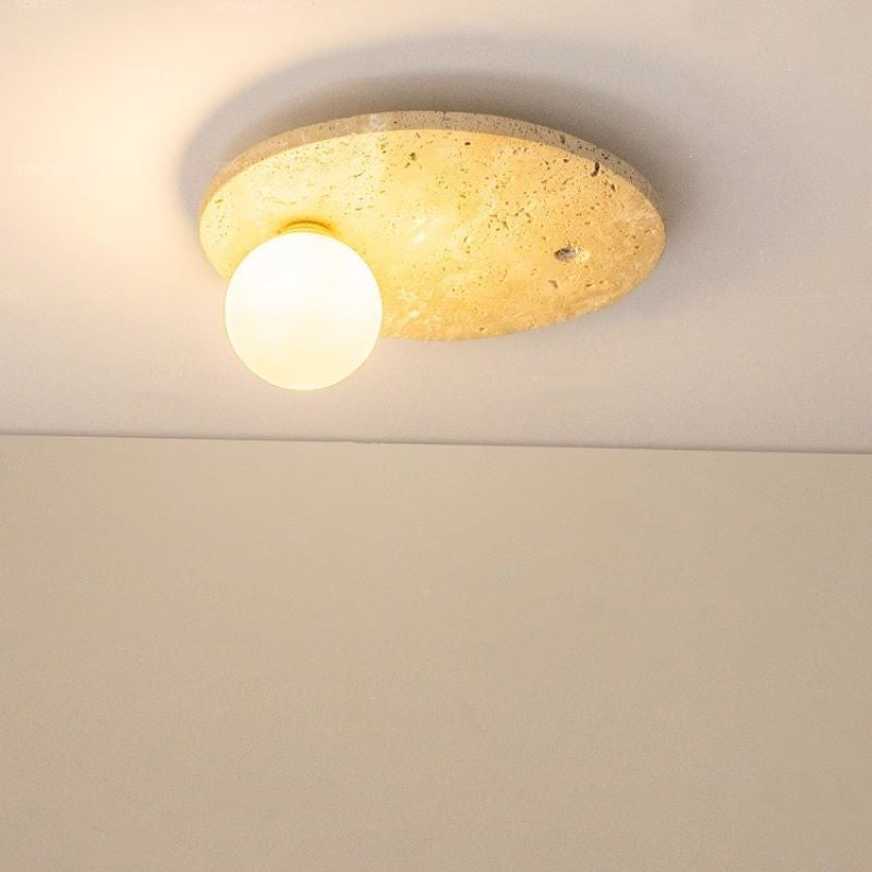 Birigesa Modern Globe Metal Glass Flush Mount Ceiling Light Living Room