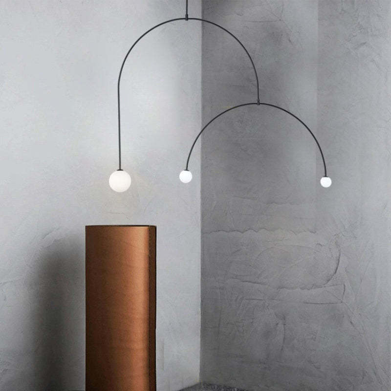 Fakegod Minimalist Linear Mobile Pendant Light, Black