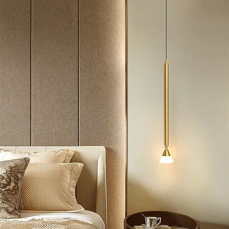 Vikal Linear Pendant Light Bedside, Black & Gold-Neutral Decor