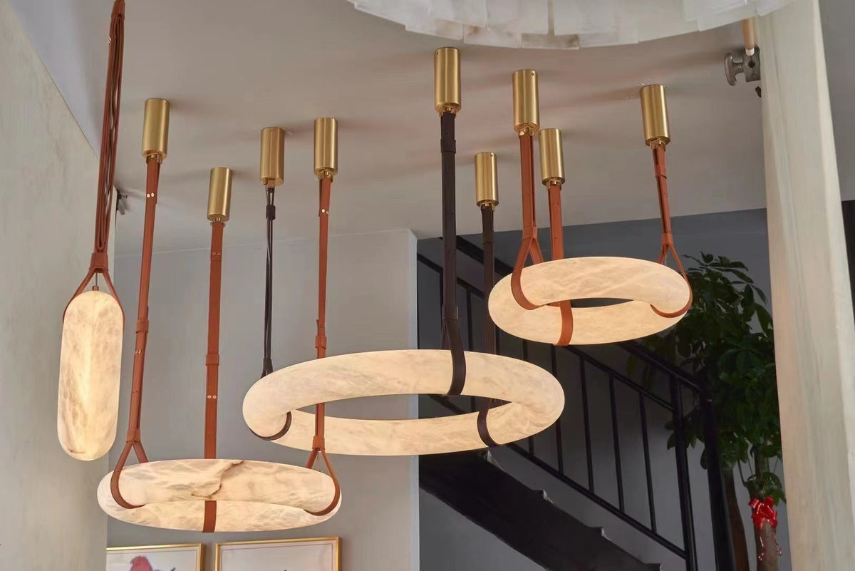 Tarys Alabaster Chandeliers Ring Leather Strap Version B