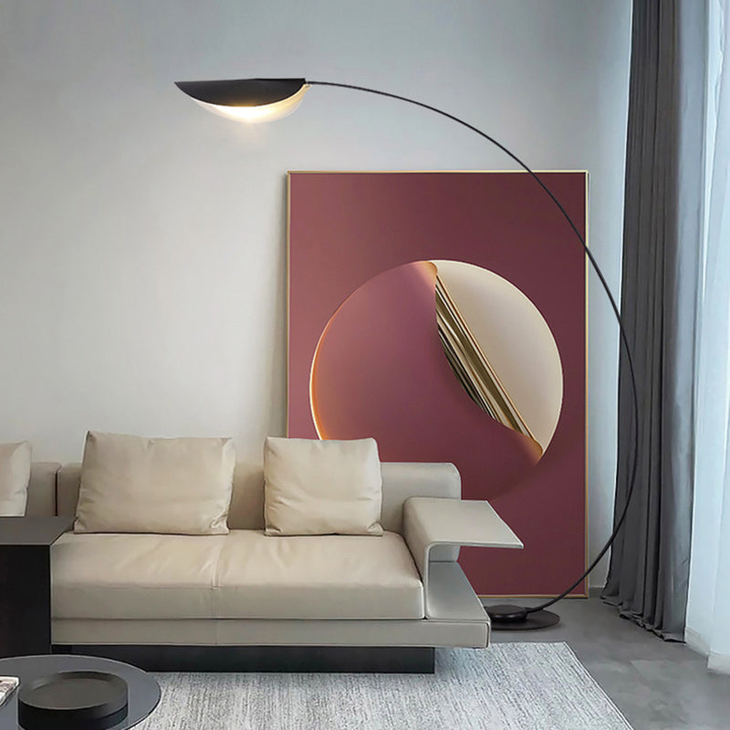 Savusut Modern Arch Metal Floor Lamp, Black