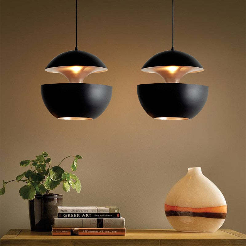 Mikirak Metal Modern Pendant Light, Black / White
