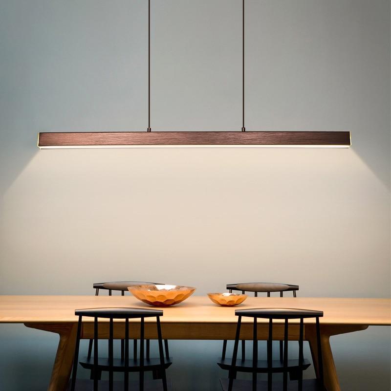 Lerin Modern Linear LED Pendant Light Black/Brown-Neutral Decor