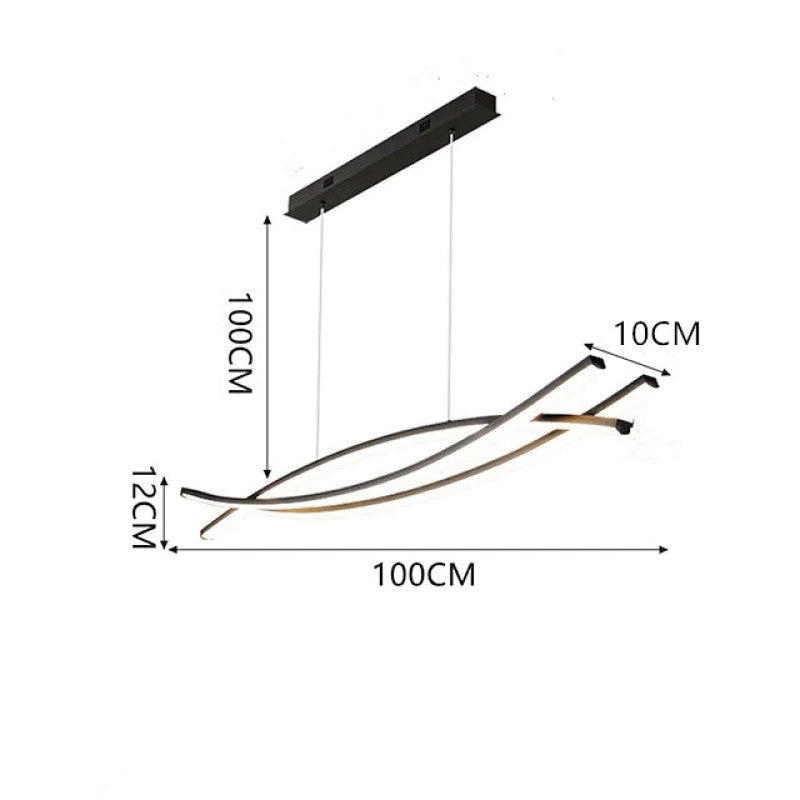 Beribar Modern Linear Metal Pendant Light, Black