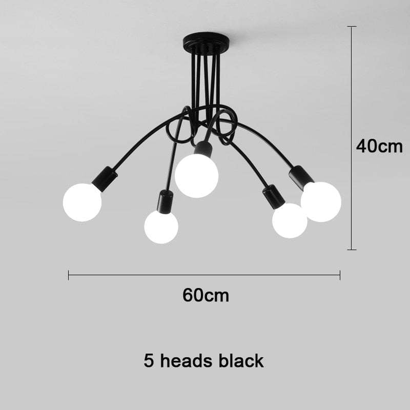 Lopumit Modern Linear Curve Metal Ceiling Light, Dining Room/Living Room