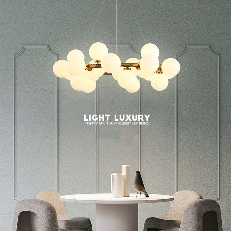 Cogamom Bass Glass Bubble Golden Chandelier