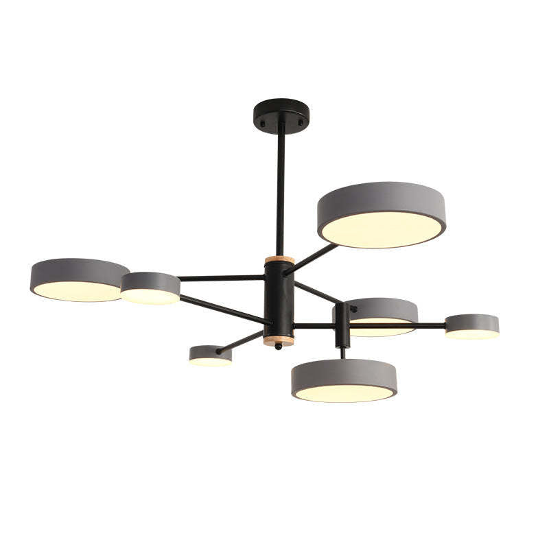 Gativun Pendant Light LED, Metal & Wood, Grey/White/Gold