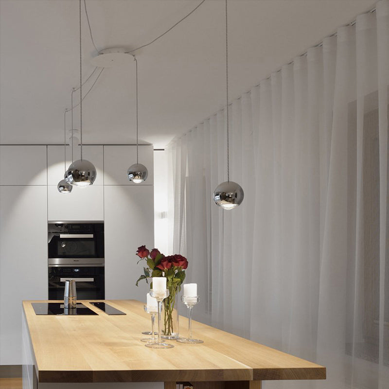Zupesim Modern Lustrous Golden Metal Ball Pendant Light