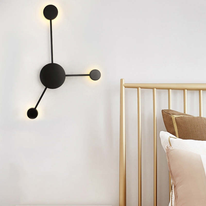 Negalul Modern Nordic Chessboard Metal Wall Lamp, Black