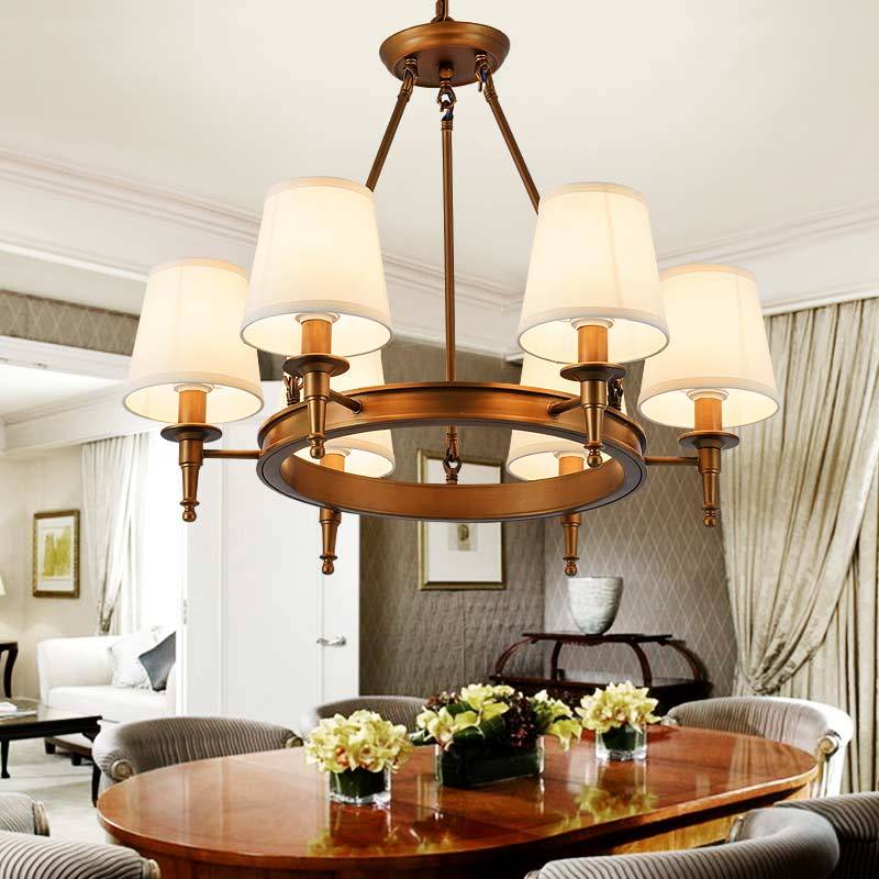 Nelevum vintage Ring Metal/Fabric Chandelier, Black/Copper