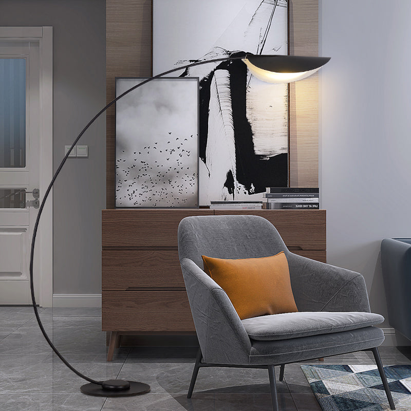 Savusut Modern Arch Metal Floor Lamp, Black