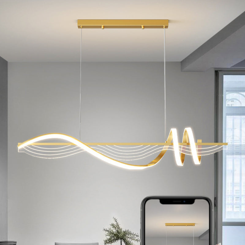 Zekapum Contemporary Style Linear Metal Pendant Light White/Black