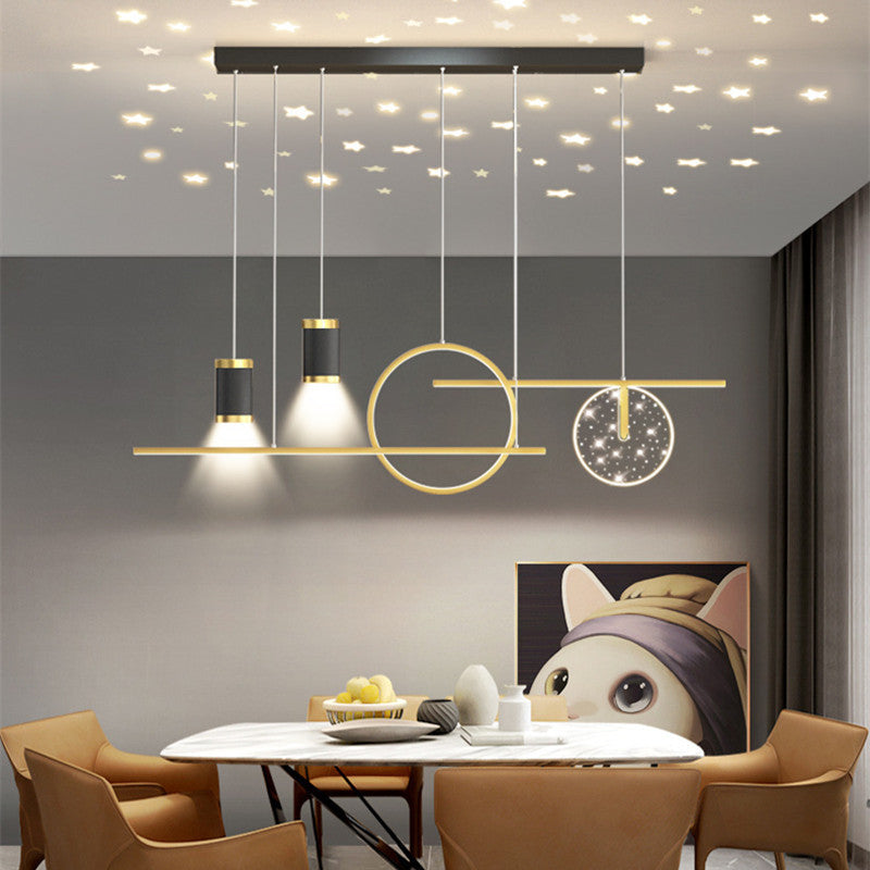 Zovunam Modern Metal Starry Pendant Light, Black/White/Gold