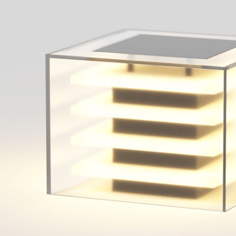 Sinorud Modern Rectangular Metal Outdoor Solar Lamp, Black