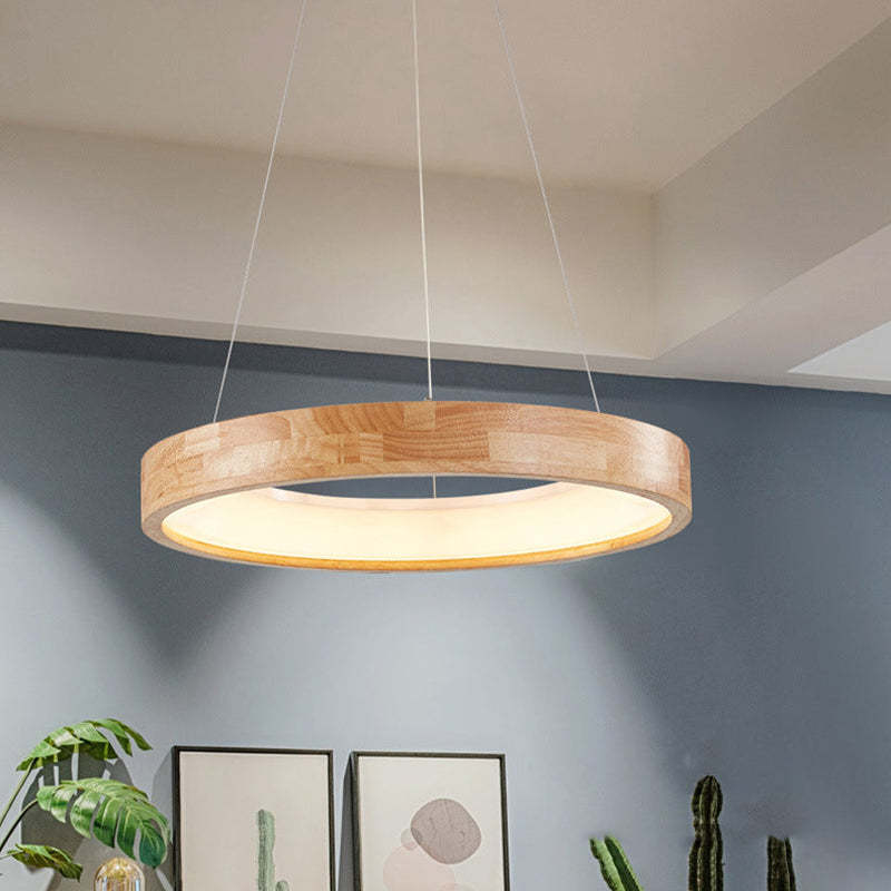 Bosegam Modern Ring Wood Pendant Light