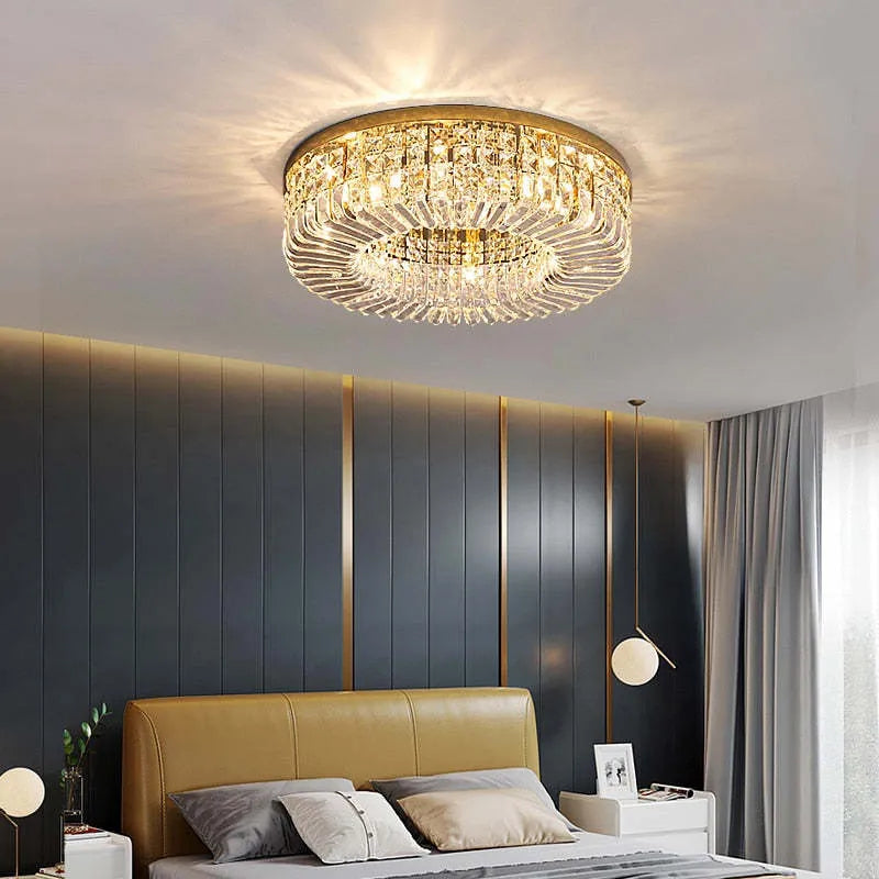 Nabebok Luxury Flush Mount Metal/Crystal Ceiling Light